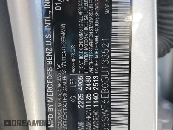 ✅ 2016 Mercedes-Benz C 450 AMG • VIN: 55SWF6EB0GU133521 • Lot: 87233725. Wystawiony na Copart z przebiegiem 154 316 mil. Bezpłatny archiwum sprzedaży aukcyjnych z USA i szczegółowy raport historii pojazdu na DreamBid. Zdjęcie 12.