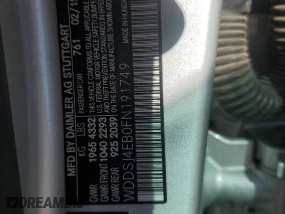 2015 Mercedes-Benz CLA 250 с VIN WDDSJ4EB0FN191749, выставлен на аукционе Copart как лот 84427565 с пробегом 120 473 миль миль и Чистый • Clean title. История ставок и продаж доступна на DreamBid. Изображение 12.