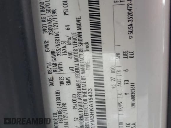 ✅ 2017 Ford Transit • VIN: 1FTYE1YM3HKA15433 • Lot: 80640624. Listed on Copart with 191,235 mi. Free auction sales archive from the USA and detailed vehicle history report at DreamBid. Image 13.