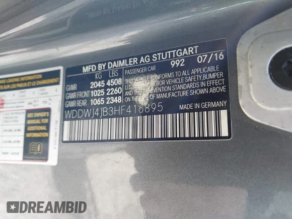 ✅ 2017 Mercedes-Benz C 300 • VIN: WDDWJ4JB3HF416895 • Lot: 42804512. Listed on IAAI with Not provided. Free auction sales archive from the USA and detailed vehicle history report at DreamBid. Image 9.