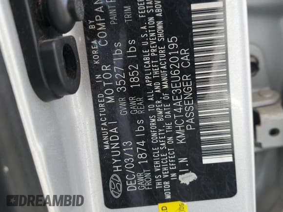 ✅ 2014 Hyundai Accent GLS • VIN: KMHCT4AE3EU620195 • Лот: 76502374. Опубликован ранее на Copart с пробегом 76 646 миль. Бесплатный доступ к архиву аукционных продаж из США и подробный отчёт об истории автомобиля на DreamBid. Изображение 12.