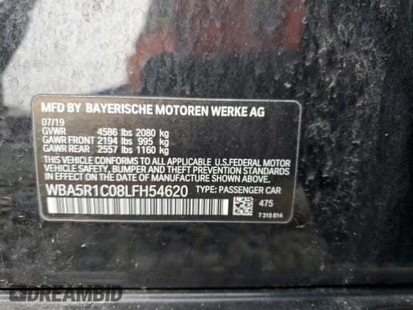 ✅ 2020 BMW 3 Series 330i • VIN: WBA5R1C08LFH54620 • Lot: 69277645. Wystawiony na Copart z przebiegiem Nie podano. Bezpłatny archiwum sprzedaży aukcyjnych z USA i szczegółowy raport historii pojazdu na DreamBid. Zdjęcie 12.