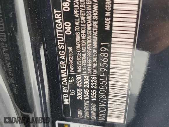 ✅ 2020 Mercedes-Benz C 300 • VIN: WDDWJ8DB5LF956891 • Lot: 53087975. Wystawiony na Copart z przebiegiem 38 655 mil. Bezpłatny archiwum sprzedaży aukcyjnych z USA i szczegółowy raport historii pojazdu na DreamBid. Zdjęcie 13.