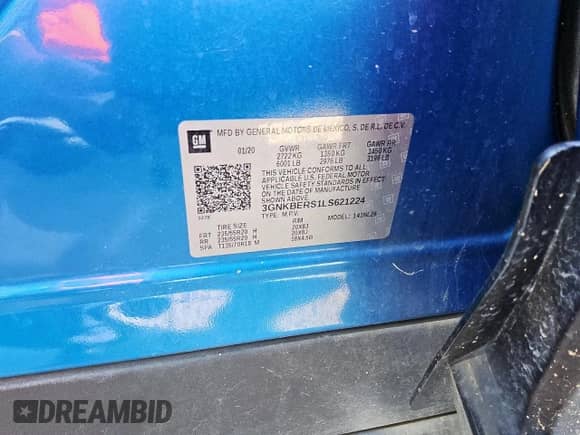 2020 Chevrolet Blazer RS z VIN 3GNKBERS1LS621224, wystawiony jako Copart lot #71651415 z przebiegiem 256 525 mil mil oraz Czysty tytuł • Clean title. Historia ofert i sprzedaży dostępna na DreamBid. Obrazek 12.