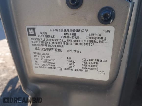 ✅ 2003 Chevrolet Silverado 2500HD LT • VIN: 1GCHK29G03E172190 • Lot: 43526942. Wystawiony na IAAI z przebiegiem 175 123 mil. Bezpłatny archiwum sprzedaży aukcyjnych z USA i szczegółowy raport historii pojazdu na DreamBid. Zdjęcie 9.