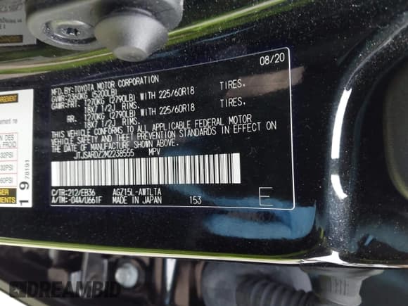 ✅ 2021 Lexus NX 300 F Sport • VIN: JTJSARDZ2M2238555 • Lot: 43559978. Listed on IAAI with 39,731 mi. Free auction sales archive from the USA and detailed vehicle history report at DreamBid. Image 9.