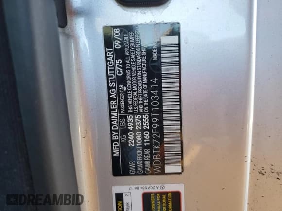 ✅ 2009 Mercedes-Benz CLK 550 • VIN: WDBTK72F99T103414 • Лот: 88669945. Опубликован ранее на Copart с пробегом 120 656 миль. Бесплатный доступ к архиву аукционных продаж из США и подробный отчёт об истории автомобиля на DreamBid. Изображение 12.