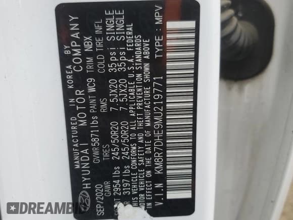 ✅ 2021 Hyundai Palisade Calligraphy • VIN: KM8R7DHE9MU219771 • Лот: 83815704. Опубликован ранее на Copart с пробегом 71 705 миль. Бесплатный доступ к архиву аукционных продаж из США и подробный отчёт об истории автомобиля на DreamBid. Изображение 13.