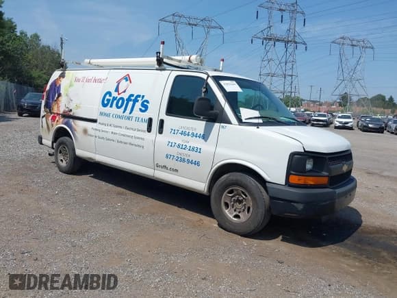 ✅ 2014 Chevrolet Express Cargo • VIN: 1GCWGGCA4E1117083 • Lot: 42821660. Listed on IAAI with Not provided. Free auction sales archive from the USA and detailed vehicle history report at DreamBid. Image 1.