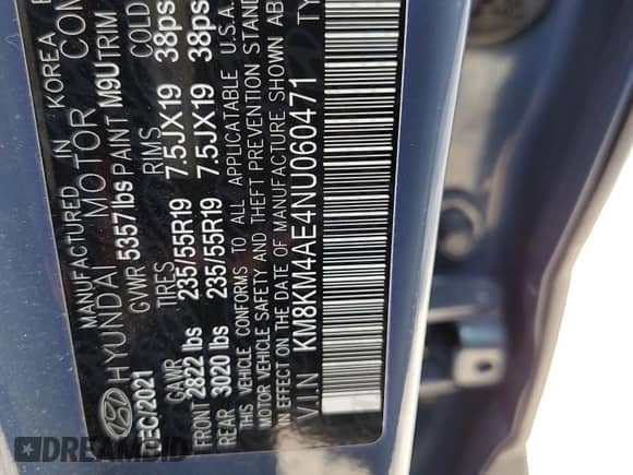 ✅ 2022 Hyundai Ioniq 5 SE • VIN: KM8KM4AE4NU060471 • Lot: 79996184. Wystawiony na Copart z przebiegiem 42 887 mil mil. Skorzystaj z bezpłatnego archiwum sprzedaży aukcyjnych z USA i zobacz szczegółowy raport historii pojazdu na DreamBid. Zdjęcie 13.