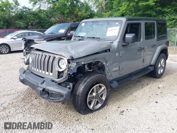 ✅ 2022 Jeep Wrangler Unlimited Sahara • VIN: 1C4HJXEN2NW239826 • Lot: 42497327. Listed on IAAI with 36,754 mi. Free auction sales archive from the USA and detailed vehicle history report at DreamBid. Image 2.