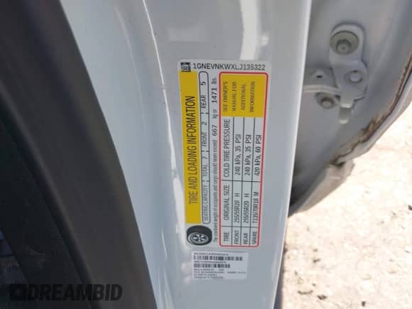 2020 Chevrolet Traverse High Country с VIN 1GNEVNKWXLJ135322, выставлен на аукционе IAAI как лот 42042466 с пробегом 105 748 миль миль и . История ставок и продаж доступна на DreamBid. Изображение 9.