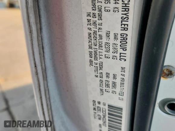 ✅ 2013 Dodge Dart SXT • VIN: 1C3CDFBA4DD294337 • Лот: 70104835. Опубликован ранее на Copart с пробегом 131 187 миль. Бесплатный доступ к архиву аукционных продаж из США и подробный отчёт об истории автомобиля на DreamBid. Изображение 12.