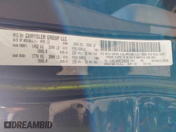 ✅ 2012 Dodge Durango SXT • VIN: 1C4RDJAG0CC295259 • Лот: 43479154. Опубликован ранее на IAAI с пробегом 126 113 миль. Бесплатный доступ к архиву аукционных продаж из США и подробный отчёт об истории автомобиля на DreamBid. Изображение 9.