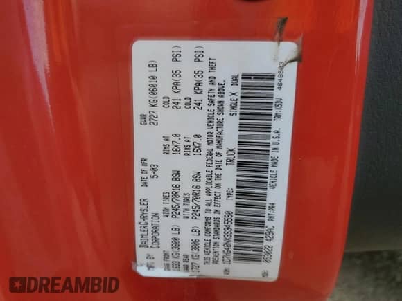 2003 Dodge Dakota SLT с VIN 1D7HG48NX3S345590, выставлен на аукционе Copart как лот 70002875 с пробегом 437 659 миль миль и Чистый • Clean title. История ставок и продаж доступна на DreamBid. Изображение 12.