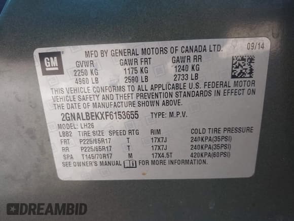 ✅ 2015 Chevrolet Equinox LT • VIN: 2GNALBEKXF6153655 • Лот: 43485494. Опубликован ранее на IAAI с пробегом 127 239 миль. Бесплатный доступ к архиву аукционных продаж из США и подробный отчёт об истории автомобиля на DreamBid. Изображение 9.