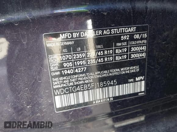 ✅ 2015 Mercedes-Benz GLA 250 • VIN: WDCTG4EB5FJ185945 • Lot: 43467961. Wystawiony na IAAI z przebiegiem 148 846 mil. Bezpłatny archiwum sprzedaży aukcyjnych z USA i szczegółowy raport historii pojazdu na DreamBid. Zdjęcie 9.