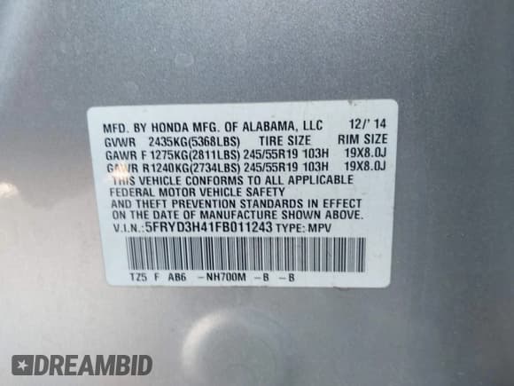 ✅ 2015 Acura MDX Technology • VIN: 5FRYD3H41FB011243 • Лот: 42962474. Опубликован ранее на IAAI с пробегом 119 840 миль. Бесплатный доступ к архиву аукционных продаж из США и подробный отчёт об истории автомобиля на DreamBid. Изображение 9.