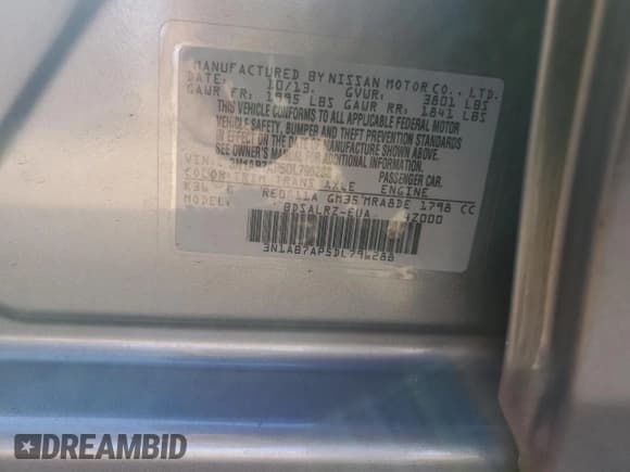 ✅ 2013 Nissan Sentra SR • VIN: 3N1AB7AP5DL796288 • Lot: 90615545. Wystawiony na Copart z przebiegiem 165 773 mil. Bezpłatny archiwum sprzedaży aukcyjnych z USA i szczegółowy raport historii pojazdu na DreamBid. Zdjęcie 12.