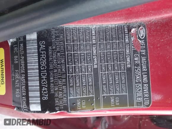 ✅ 2013 Land Rover LR2 • VIN: SALFR2BG1DH374378 • Lot: 43852540. Wystawiony na IAAI z przebiegiem 211 610 mil. Bezpłatny archiwum sprzedaży aukcyjnych z USA i szczegółowy raport historii pojazdu na DreamBid. Zdjęcie 9.