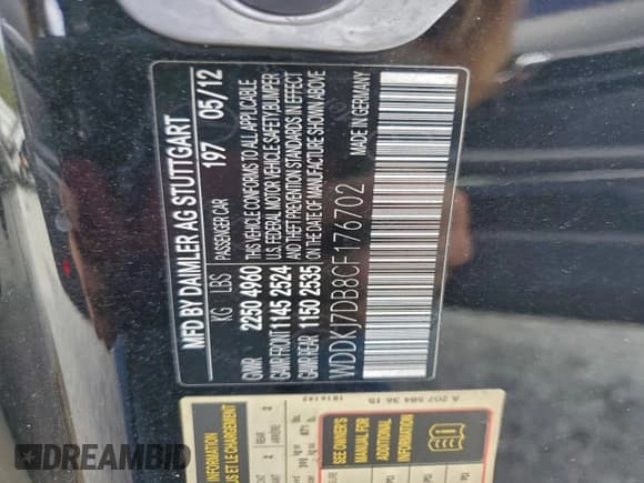 ✅ 2012 Mercedes-Benz E 550 • VIN: WDDKJ7DB8CF176702 • Лот: 94743835. Опубликован ранее на Copart с пробегом 114 464 миль. Бесплатный доступ к архиву аукционных продаж из США и подробный отчёт об истории автомобиля на DreamBid. Изображение 12.