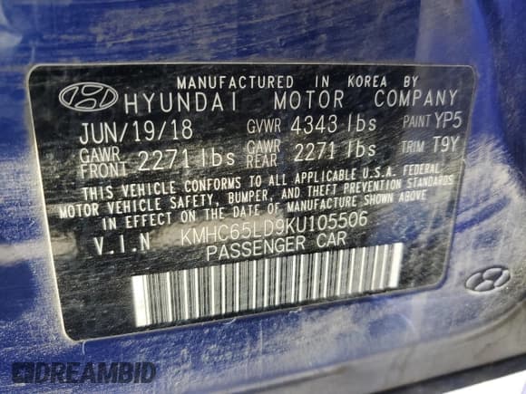 ✅ 2019 Hyundai Ioniq • VIN: KMHC65LD9KU105506 • Lot: 76741774. Wystawiony na Copart z przebiegiem 177 960 mil. Bezpłatny archiwum sprzedaży aukcyjnych z USA i szczegółowy raport historii pojazdu na DreamBid. Zdjęcie 13.