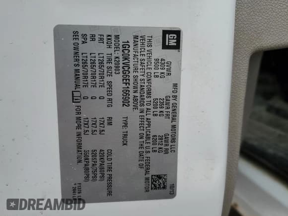 ✅ 2014 Chevrolet Silverado 2500HD Work Truck • VIN: 1GC0KVCG6EF166902 • Lot: 45173735. Wystawiony na Copart z przebiegiem 210 910 mil. Bezpłatny archiwum sprzedaży aukcyjnych z USA i szczegółowy raport historii pojazdu na DreamBid. Zdjęcie 12.