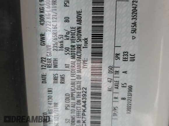 ✅ 2023 Ford E-Transit Cargo • VIN: 1FTBW9CK7PKA43922 • Lot: 93359855. Wystawiony na Copart z przebiegiem 6 904 mil. Bezpłatny archiwum sprzedaży aukcyjnych z USA i szczegółowy raport historii pojazdu na DreamBid. Zdjęcie 13.