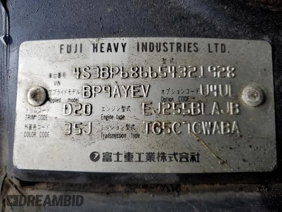 ✅ 2005 Subaru Legacy • VIN: 4S3BP686654321928 • Lot: 47190705. Wystawiony na Copart z przebiegiem 229 302 mil. Bezpłatny archiwum sprzedaży aukcyjnych z USA i szczegółowy raport historii pojazdu na DreamBid. Zdjęcie 13.