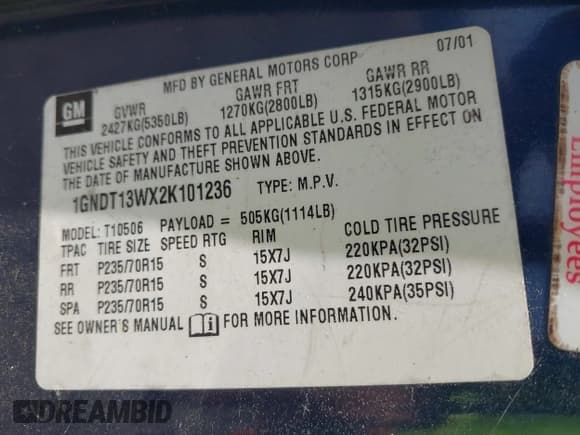 ✅ 2002 Chevrolet Blazer LS • VIN: 1GNDT13WX2K101236 • Lot: 42198292. Wystawiony na IAAI z przebiegiem 193 731 mil. Bezpłatny archiwum sprzedaży aukcyjnych z USA i szczegółowy raport historii pojazdu na DreamBid. Zdjęcie 9.