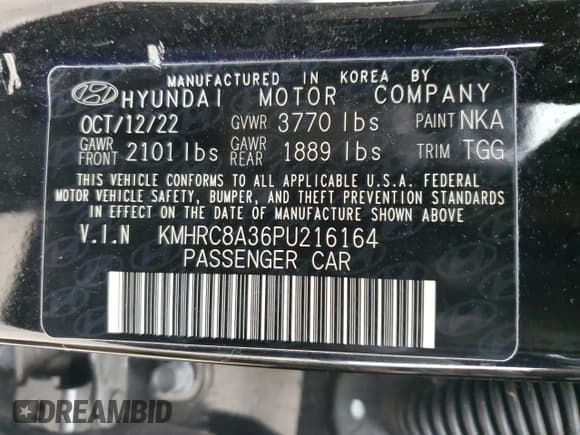 ✅ 2023 Hyundai Venue Limited • VIN: KMHRC8A36PU216164 • Lot: 86817534. Listed on Copart with 58,825 mi. Free auction sales archive from the USA and detailed vehicle history report at DreamBid. Image 13.