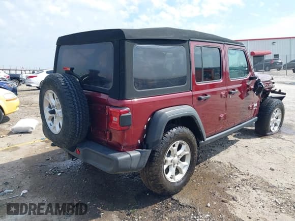 ✅ 2021 Jeep Wrangler Unlimited Sport S • VIN: 1C4HJXDG0MW709711 • Lot: 42394165. Listed on IAAI with 52,916 mi. Free auction sales archive from the USA and detailed vehicle history report at DreamBid. Image 4.