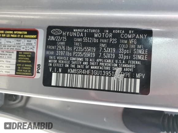 ✅ 2016 Hyundai Santa Fe Limited • VIN: KM8SR4HF1GU139518 • Лот: 83177304. Опубликован ранее на Copart с пробегом 112 367 миль. Бесплатный доступ к архиву аукционных продаж из США и подробный отчёт об истории автомобиля на DreamBid. Изображение 16.