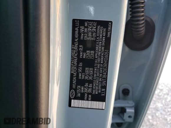 2024 Hyundai Santa Cruz SEL с VIN 5NTJB4DE2RH126051, выставлен на аукционе Copart как лот 72941064 с пробегом 1 347 миль миль и Списание • Salvage title. История ставок и продаж доступна на DreamBid. Изображение 12.