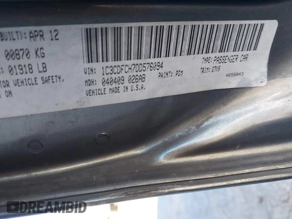 ✅ 2013 Dodge Dart Limited • VIN: 1C3CDFCH7DD576094 • Лот: 43647028. Опубликован ранее на IAAI с пробегом 143 356 миль. Бесплатный доступ к архиву аукционных продаж из США и подробный отчёт об истории автомобиля на DreamBid. Изображение 9.