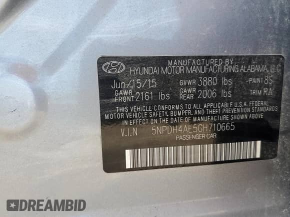 2016 Hyundai Elantra Limited с VIN 5NPDH4AE5GH710665, выставлен на аукционе Copart как лот 70341205 с пробегом 119 857 миль миль и Списание • Salvage title. История ставок и продаж доступна на DreamBid. Изображение 12.