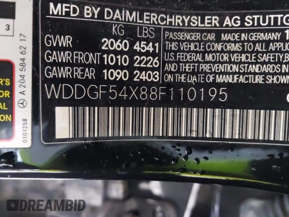 ✅ 2008 Mercedes-Benz C 300 Sport • VIN: WDDGF54X88F110195 • Lot: 43833610. Wystawiony na IAAI z przebiegiem 250 688 mil. Bezpłatny archiwum sprzedaży aukcyjnych z USA i szczegółowy raport historii pojazdu na DreamBid. Zdjęcie 9.