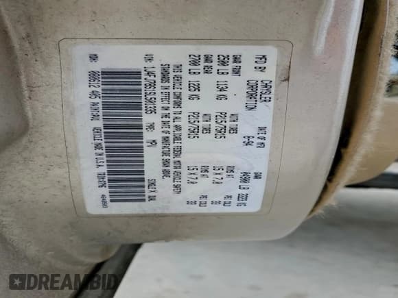 ✅ 1995 Jeep Cherokee Country • VIN: 1J4FJ78S1SL501335 • Lot: 95866195. Listed on Copart with 218,317 mi. Free auction sales archive from the USA and detailed vehicle history report at DreamBid. Image 12.