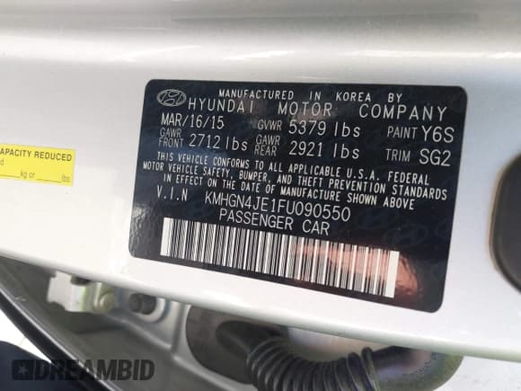 ✅ 2015 Hyundai Genesis 3.8L • VIN: KMHGN4JE1FU090550 • Lot: 43295110. Wystawiony na IAAI z przebiegiem Nie podano. Bezpłatny archiwum sprzedaży aukcyjnych z USA i szczegółowy raport historii pojazdu na DreamBid. Zdjęcie 9.
