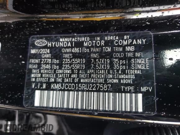 ✅ 2024 Hyundai Tucson SEL Convenience • VIN: KM8JCCD15RU227587 • Lot: 82502625. Wystawiony na Copart z przebiegiem 28 548 mil. Bezpłatny archiwum sprzedaży aukcyjnych z USA i szczegółowy raport historii pojazdu na DreamBid. Zdjęcie 14.