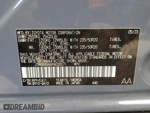 ✅ 2023 Subaru Solterra Limited • VIN: JTMABABA6PA028271 • Lot: 76714804. Listed on Copart with 31,616 mi. Free auction sales archive from the USA and detailed vehicle history report at DreamBid. Image 12.