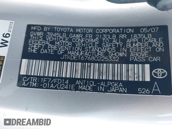 ✅ 2008 Scion tC • VIN: JTKDE167680225332 • Lot: 43795967. Wystawiony na IAAI z przebiegiem 212 444 mil. Bezpłatny archiwum sprzedaży aukcyjnych z USA i szczegółowy raport historii pojazdu na DreamBid. Zdjęcie 9.