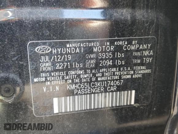 ✅ 2019 Hyundai Ioniq Blue • VIN: KMHC65LC3KU174067 • Lot: 76537514. Wystawiony na Copart z przebiegiem 93 336 mil. Bezpłatny archiwum sprzedaży aukcyjnych z USA i szczegółowy raport historii pojazdu na DreamBid. Zdjęcie 12.