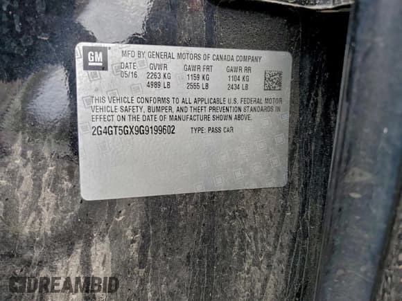 ✅ 2016 Buick Regal Premium II • VIN: 2G4GT5GX9G9199602 • Lot: 96006345. Listed on Copart with 103,350 mi. Free auction sales archive from the USA and detailed vehicle history report at DreamBid. Image 12.