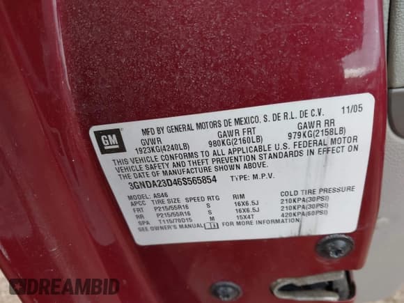 ✅ 2006 Chevrolet HHR LT • VIN: 3GNDA23D46S565854 • Lot: 41499587. Listed on IAAI with 49,930 mi. Free auction sales archive from the USA and detailed vehicle history report at DreamBid. Image 9.