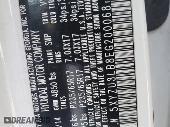 2014 Hyundai Santa Fe с VIN 5XYZU3LB8EG200068, выставлен на аукционе Copart как лот 71618685 с пробегом 156 261 миль миль и Чистый • Clean title. История ставок и продаж доступна на DreamBid. Изображение 12.