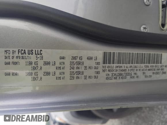 ✅ 2018 Jeep Compass Latitude • VIN: 3C4NJDBB0JT393916 • Lot: 42265282. Listed on IAAI with 44,811 mi. Free auction sales archive from the USA and detailed vehicle history report at DreamBid. Image 9.