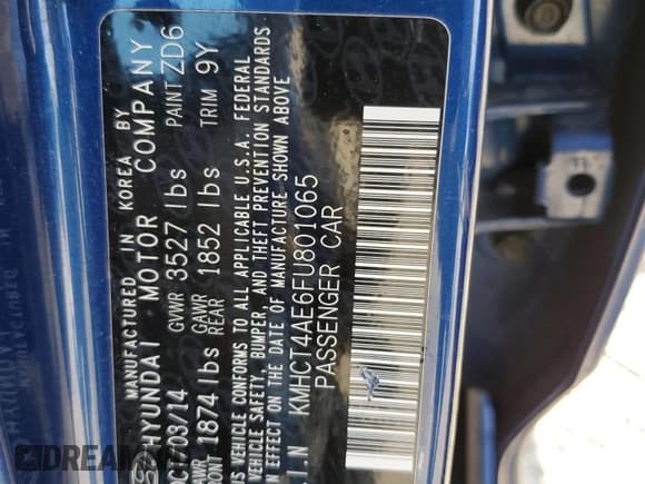 ✅ 2015 Hyundai Accent GLS • VIN: KMHCT4AE6FU801065 • Лот: 66916013. Опубликован ранее на Copart с пробегом 88 798 миль. Бесплатный доступ к архиву аукционных продаж из США и подробный отчёт об истории автомобиля на DreamBid. Изображение 14.