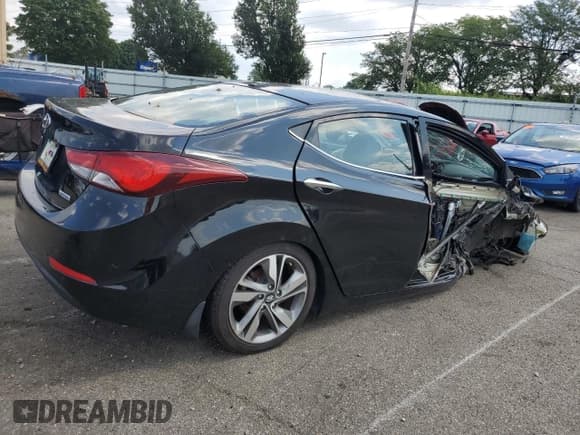 ✅ 2015 Hyundai Elantra Limited • VIN: KMHDH4AEXFU357257 • Lot: 68859125. Listed on Copart with Not provided. Free auction sales archive from the USA and detailed vehicle history report at DreamBid. Image 3.