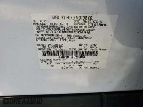 ✅ 2015 Ford Police Interceptor • VIN: 1FAHP2MT3FG208040 • Лот: 81896724. Опубликован ранее на Copart с пробегом 91 729 миль. Бесплатный доступ к архиву аукционных продаж из США и подробный отчёт об истории автомобиля на DreamBid. Изображение 12.